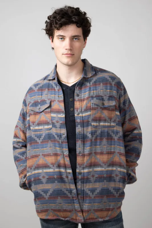 North River Aztec Shirt Jacket for Men in Lake | NRM8066-LAKE sold by Glik’s