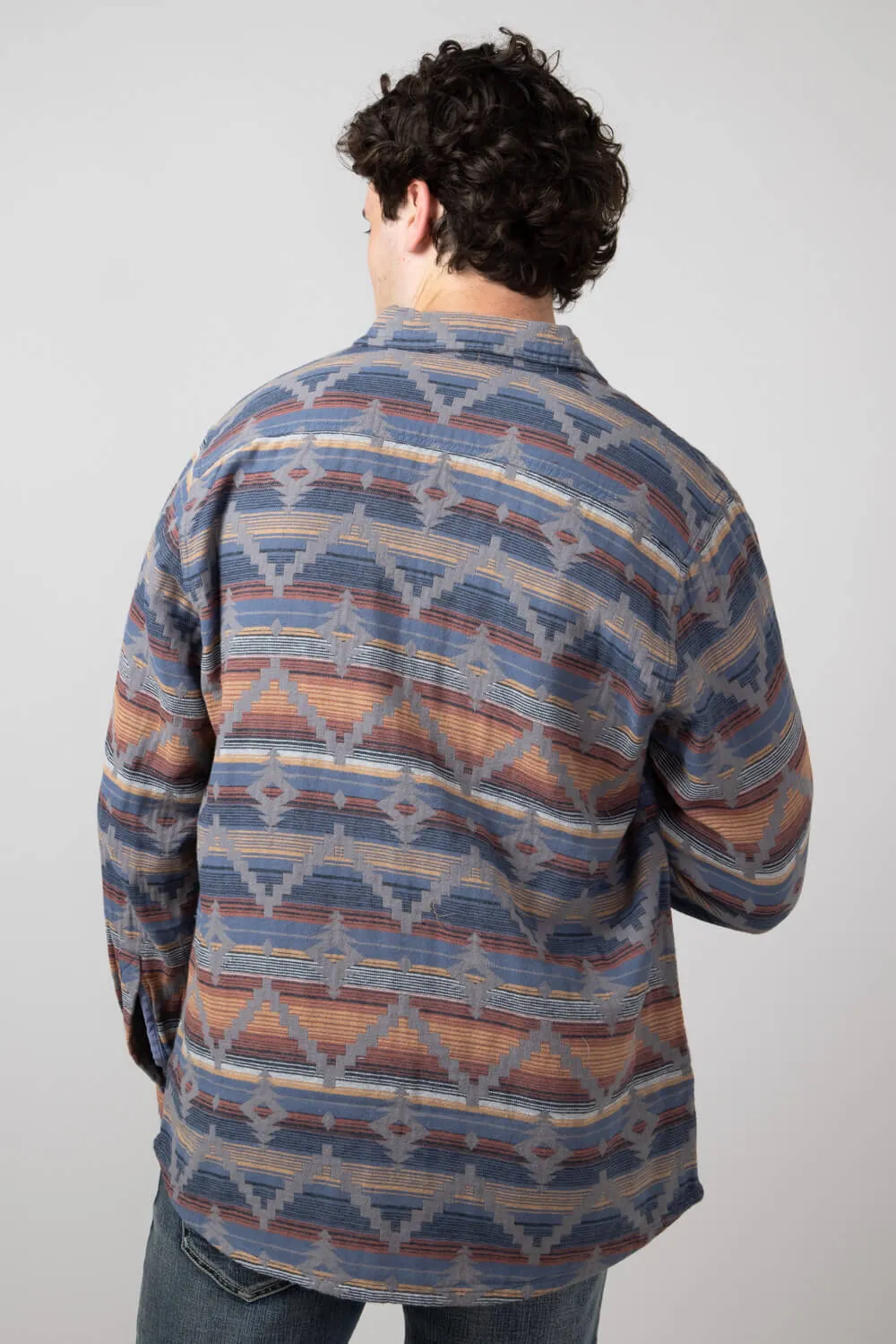 North River Aztec Shirt Jacket for Men in Lake | NRM8066-LAKE sold by Glik’s product image thumbnail 2