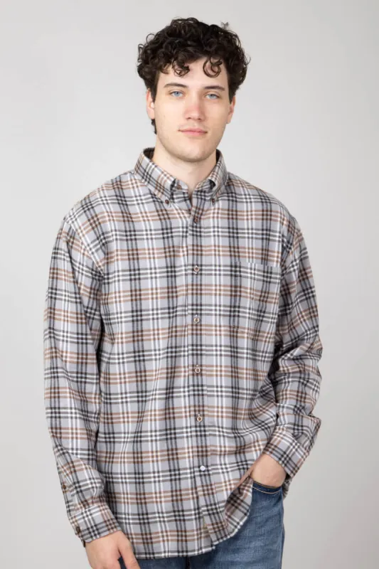 1897 Legends Flannel Shirt for Men in Grey/Brown | FW2173-GREY/BROWN made by Glik’s