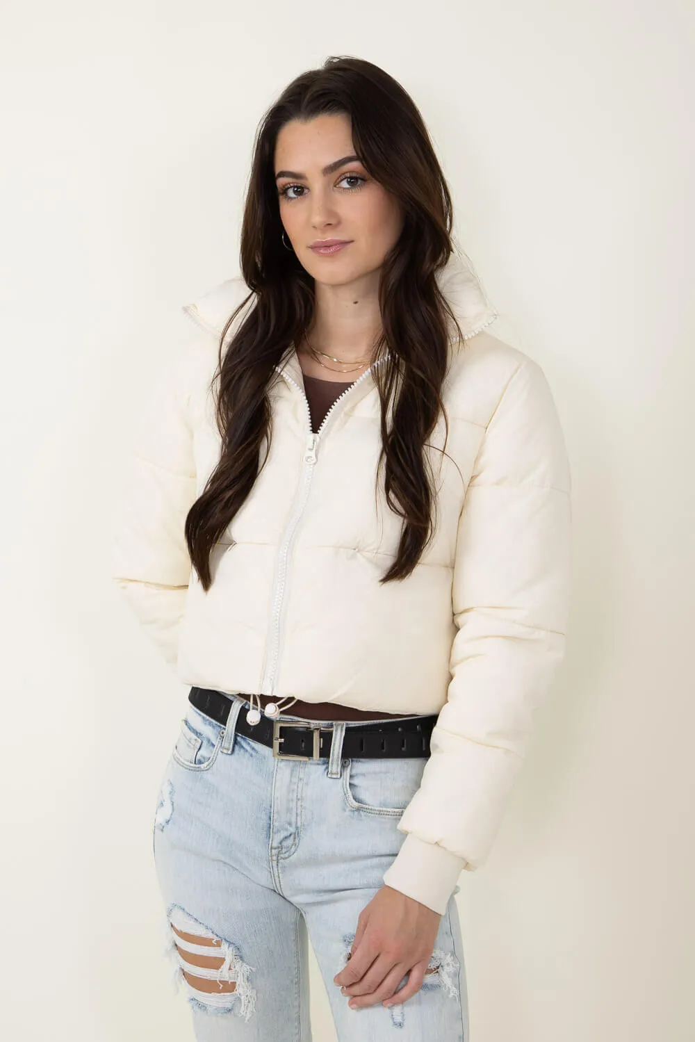 Simply Southern Cropped Puffer Jacket for Women in Cream | PP-0223-PUFFY-JACKET-CREAM sold by Glik’s product image thumbnail 4