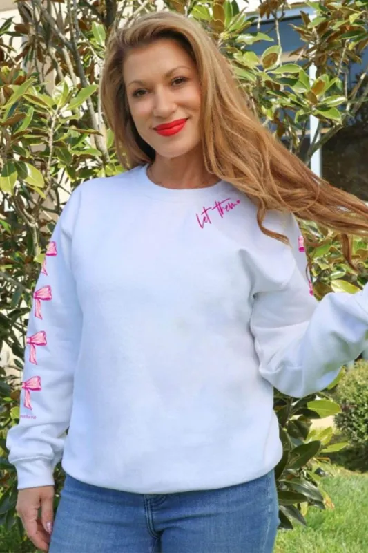 Simply Southern Let Them Fleece Crewneck for Women in White | CREW-LETTHEM-WHITE sold by Glik’s