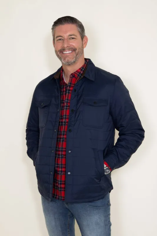 Weatherproof Vintage Quilted Nylon Jacket for Men in Dark Blue  | F2370224GK-DARKSAPPHIRE sold by Glik’s