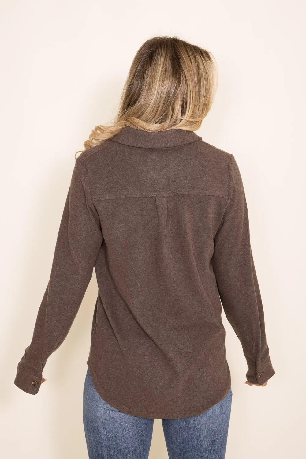 Thread & Supply Lewis Button Up Shirt for Women in Brown | T1084PVXTS-BROWN HEATHER sold by Glik’s product image thumbnail 2