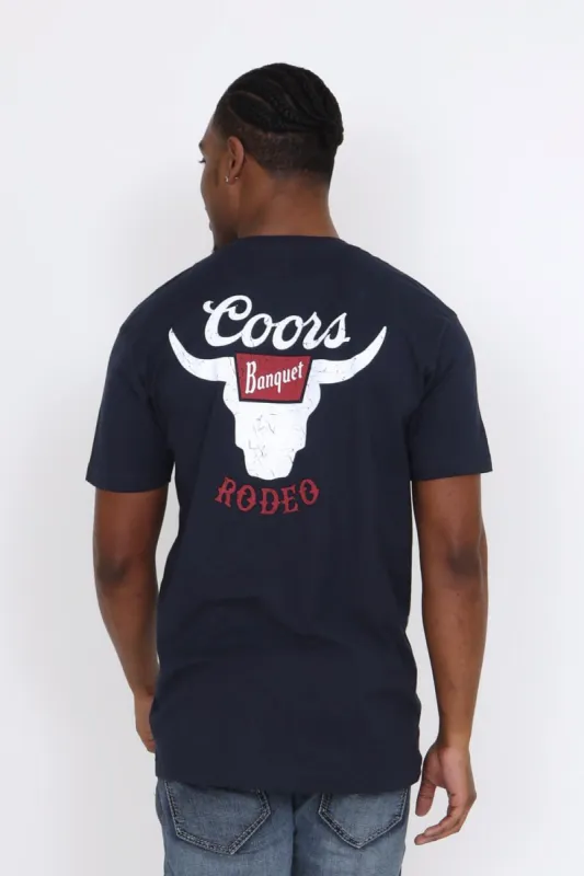 Brew City Coors Banquet Rodeo T-Shirt for Men in Navy Blue | 14870-128C-NAVY sold by Glik’s