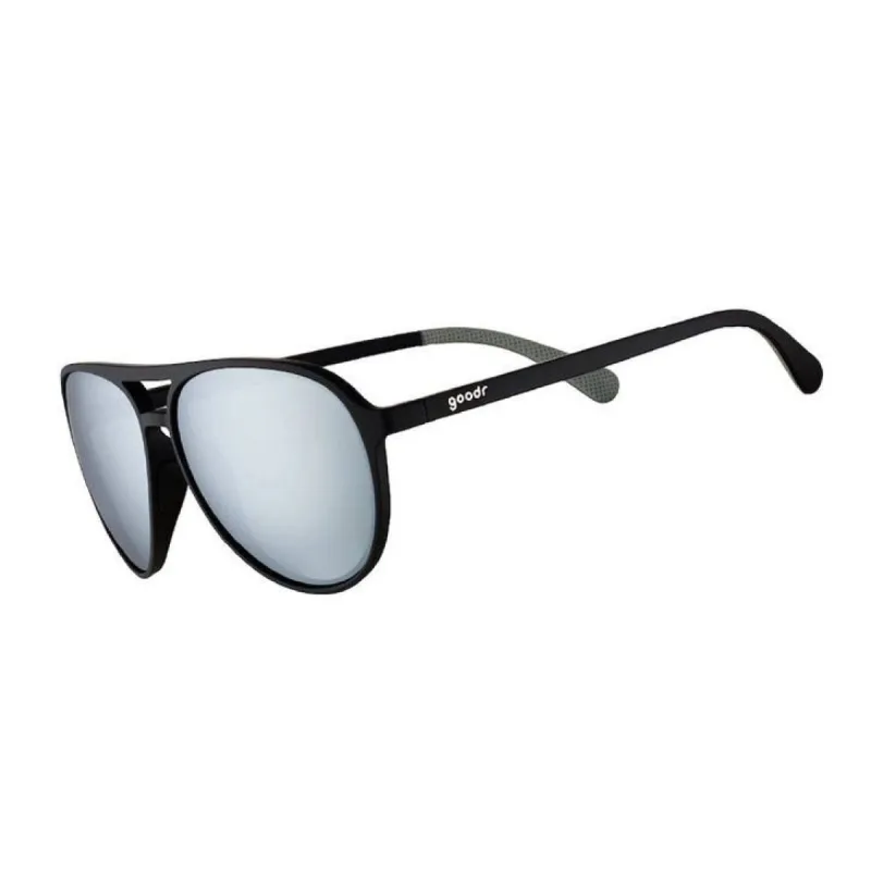 Goodr Add The Chrome Package Mach G Sunglasses in Black | G00022-MG-CH4-RF sold by Glik’s