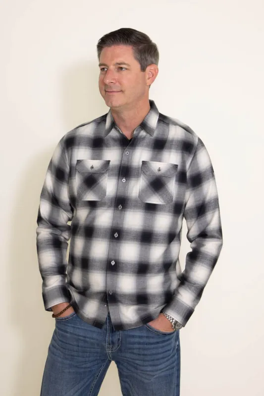 Kuhl Dillingr Flannel Shirt for Men in Black/White | 7186-BKS sold by Glik’s