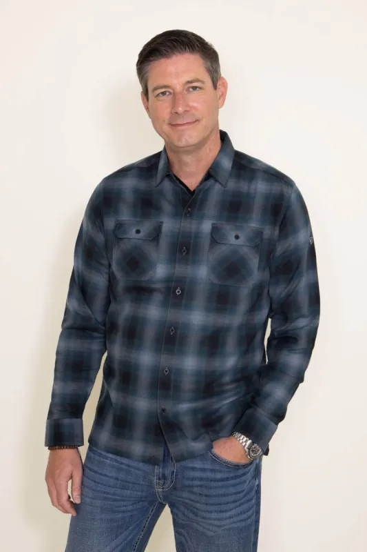Kuhl Dillinger Flannel Shirt for Men in Blue | 7186-MYMD sold by Glik’s