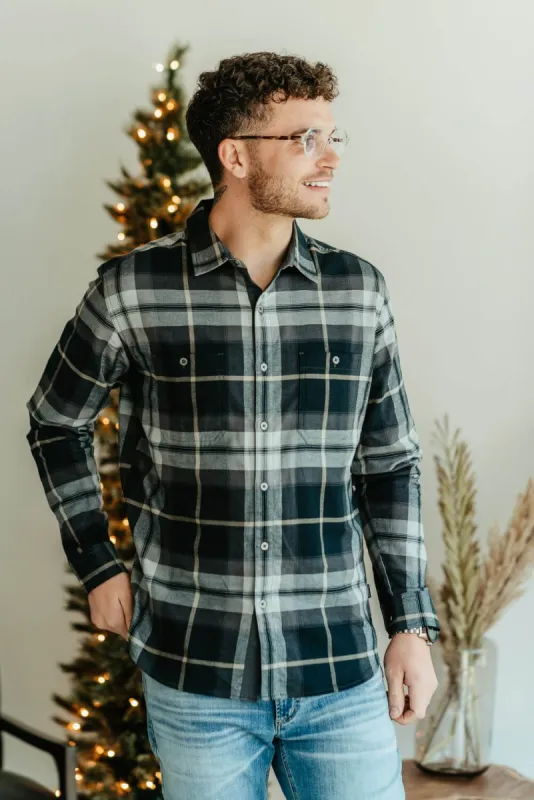 Kuhl Fugitive Flannel Shirt for Men in Grey | 7202-IRMN sold by Glik’s