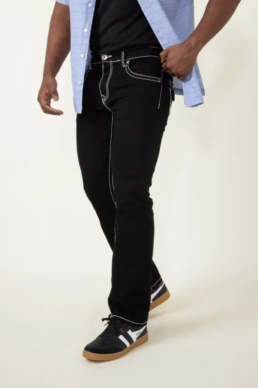 True Luck Wolf Bootcut Jeans for Men in Black | TL22031410-BLACK sold by Glik’s