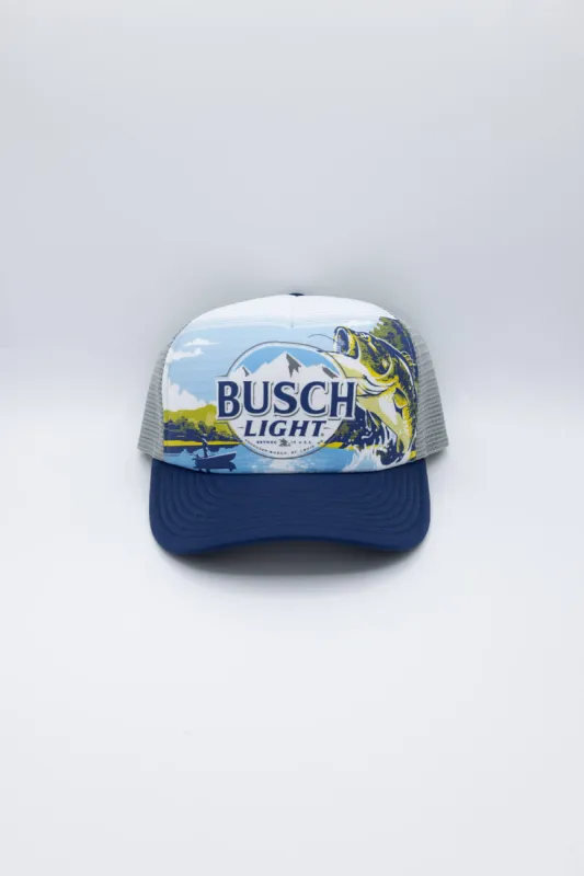 Brew City Busch Light Bass Foam Trucker Hat for Men in Blue | 16773-803-NAVY made by Glik’s