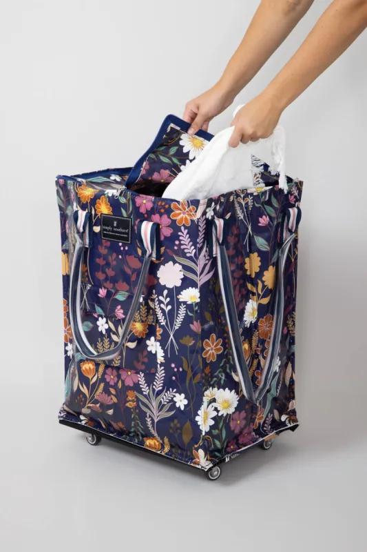 Simply Southern Rolling Tote Bag in Navy Floral | 0224-BAG-ROLLTOTE-NVYFLD sold by Glik’s