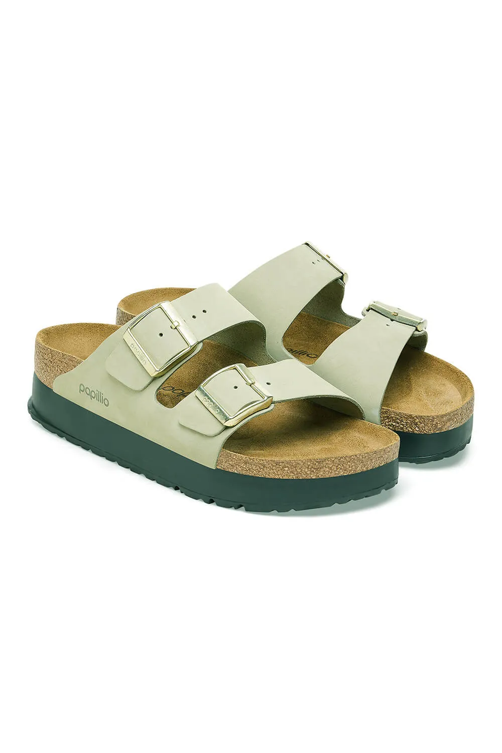Papillio by Birkenstock Arizona Platform Nubuck Sandals for Women in Eucalyptus | 1026971 sold by Glik’s product image thumbnail 2