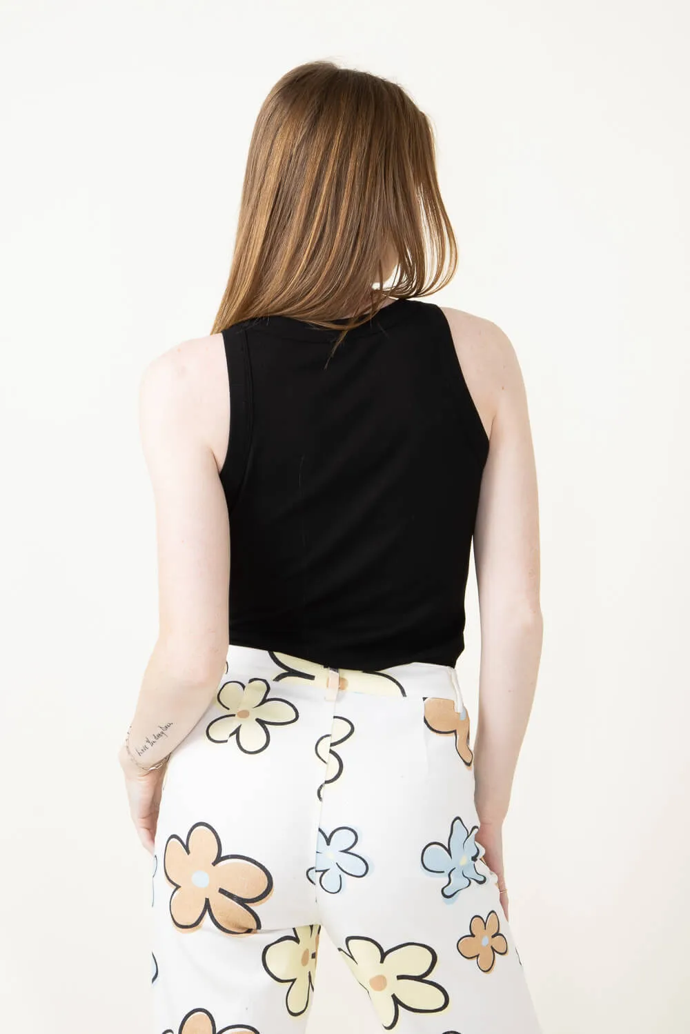 Fitted Ribbed Tank Top for Women in Black | H14852-BLK sold by Glik’s product image thumbnail 3