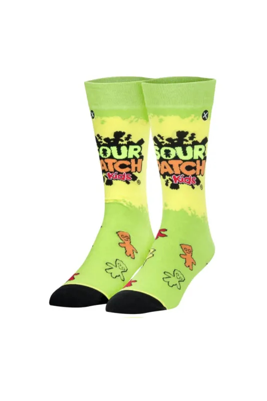 Odd Sox Sour Patch Kids Crew Socks for Men in Green | OSSOURKID GREEN sold by Glik’s