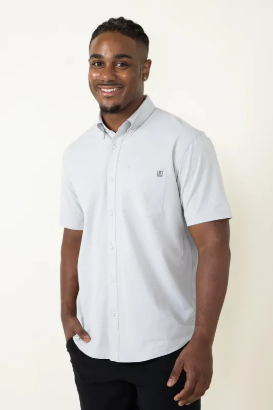 Huk Fishing Kona Button Down Shirt for Men in Grey | H1500154-034 made by Glik’s