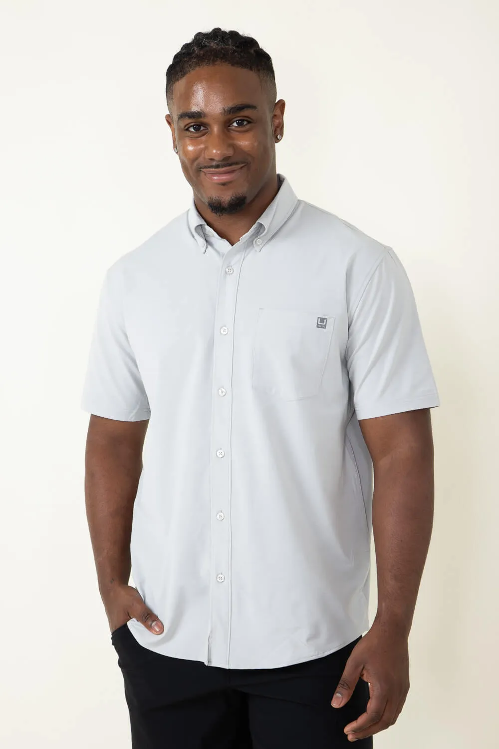 Huk Fishing Kona Button Down Shirt for Men in Grey | H1500154-034 sold by Glik’s product image thumbnail 3