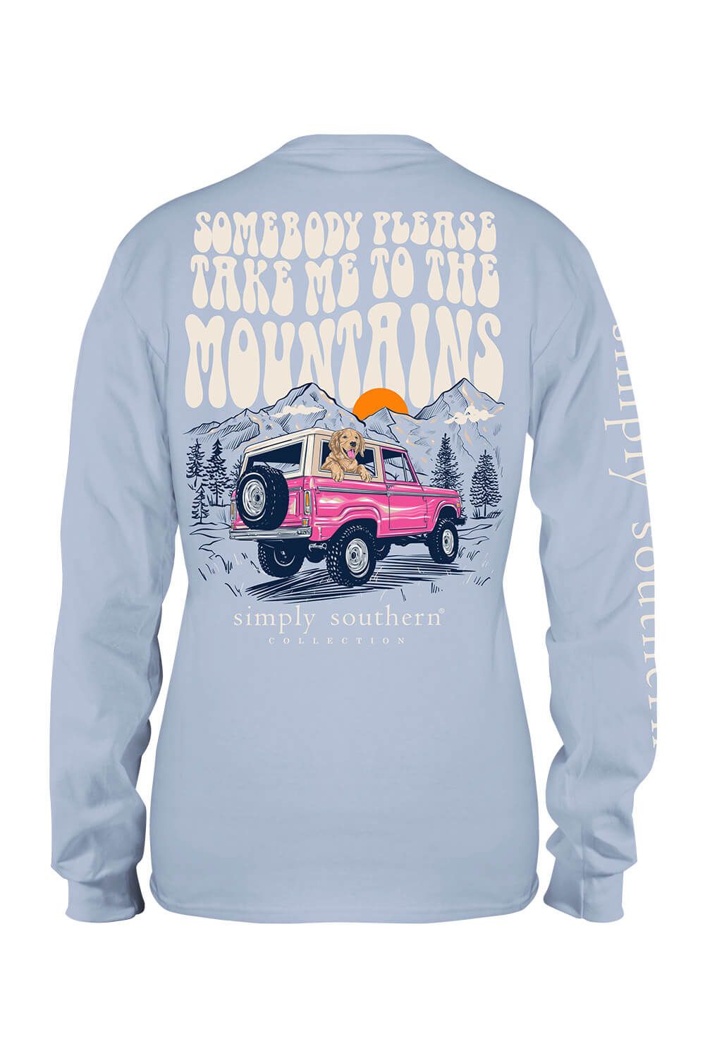 Simply Southern Plus Size Long Sleeve Take Me To The Mountains T-Shirt for Women in Fog | EXT-LS-MOUNTAIN-FOG sold by Glik’s