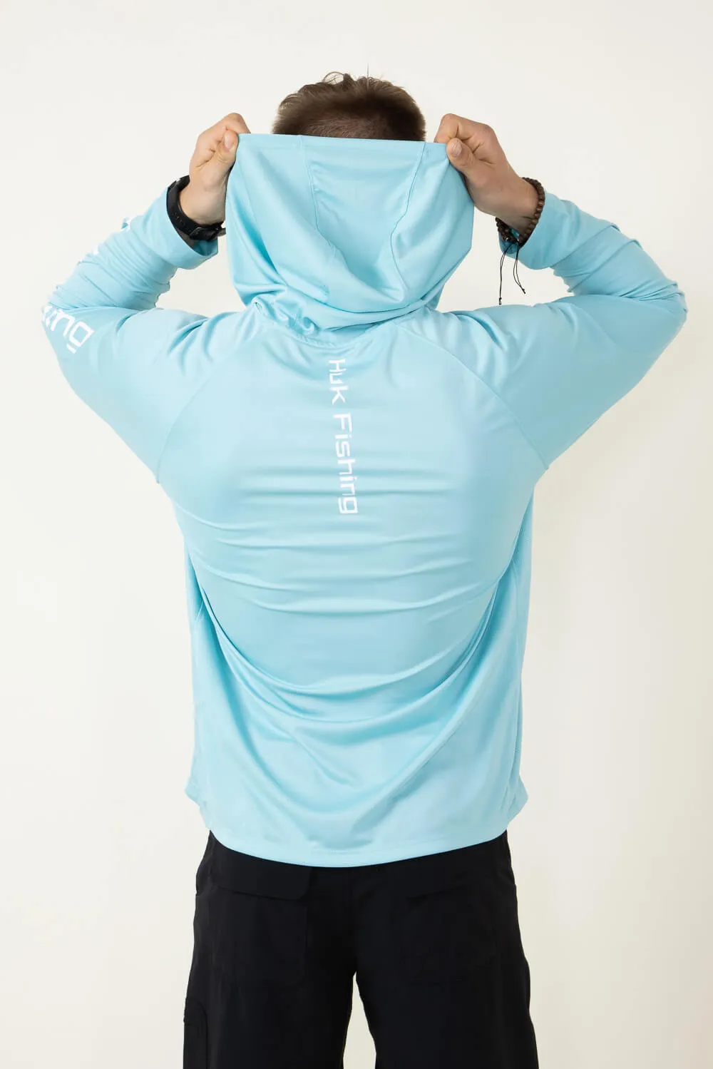 Huk Fishing Pursuit Vented Hoodie for Men in Blue | H1200525-372-MARINEBLUE sold by Glik’s product image thumbnail 2