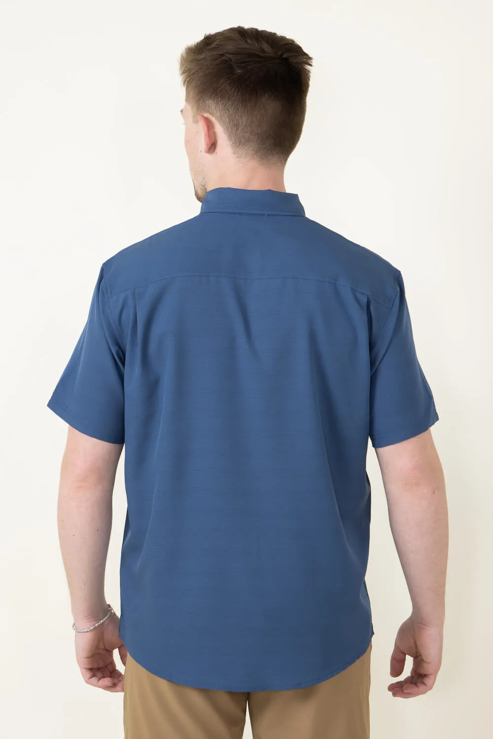Huk Fishing Kona Cross Dye Stripe Button Down Shirt for Men in Blue | H1500187-409-SARGASSOSEA sold by Glik’s product image thumbnail 2