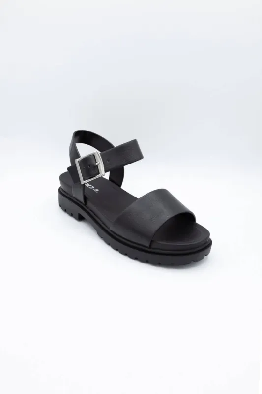 Soda Honour Band Ankle Strap Sandals for Women in Black | HONOUR-S BLACK made by Glik’s
