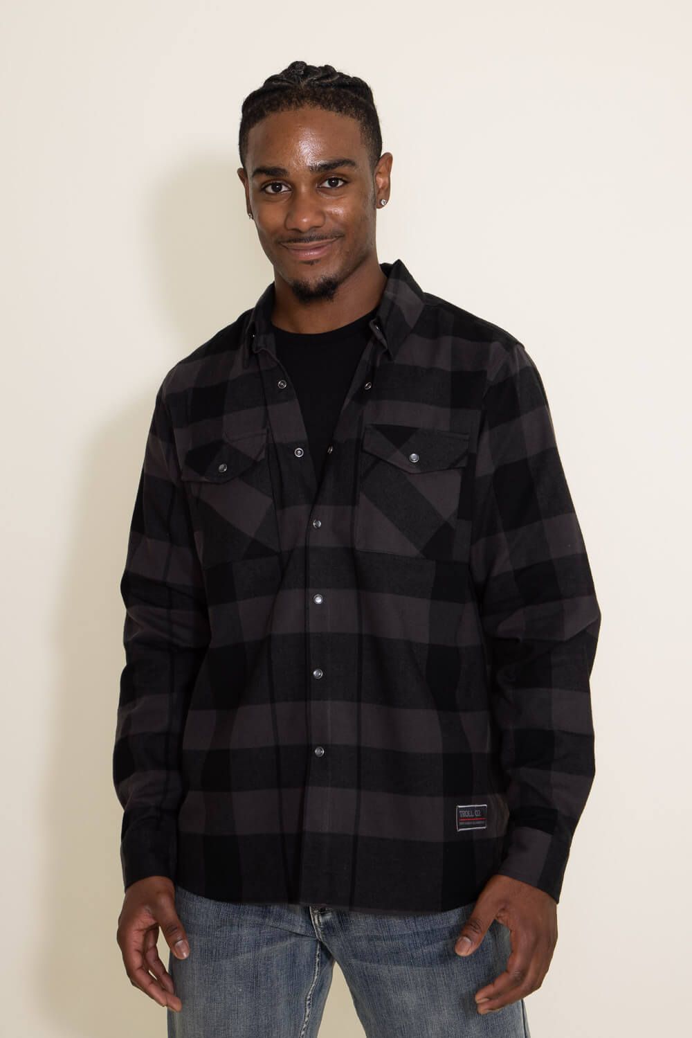 Troll Co. Everett Flannel Shirt for Men in Grey | TC0911-BLKGRY sold by Glik’s