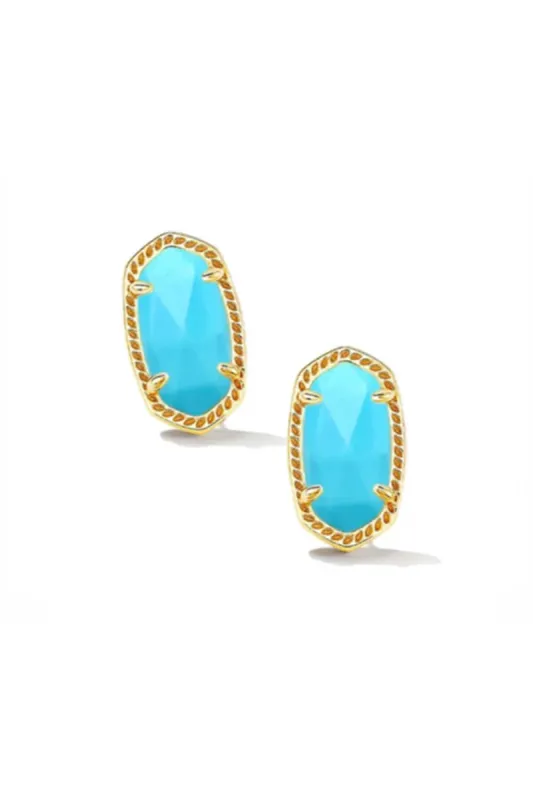 Kendra Scott Ellie Gold Stud Earrings in Turquoise | 4217709433 sold by Glik’s