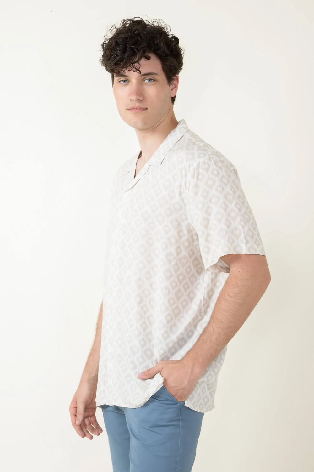 Woven Button Up Shirt for Men in Cream | 4PW7080M-CREAM sold by Glik’s product image thumbnail 5