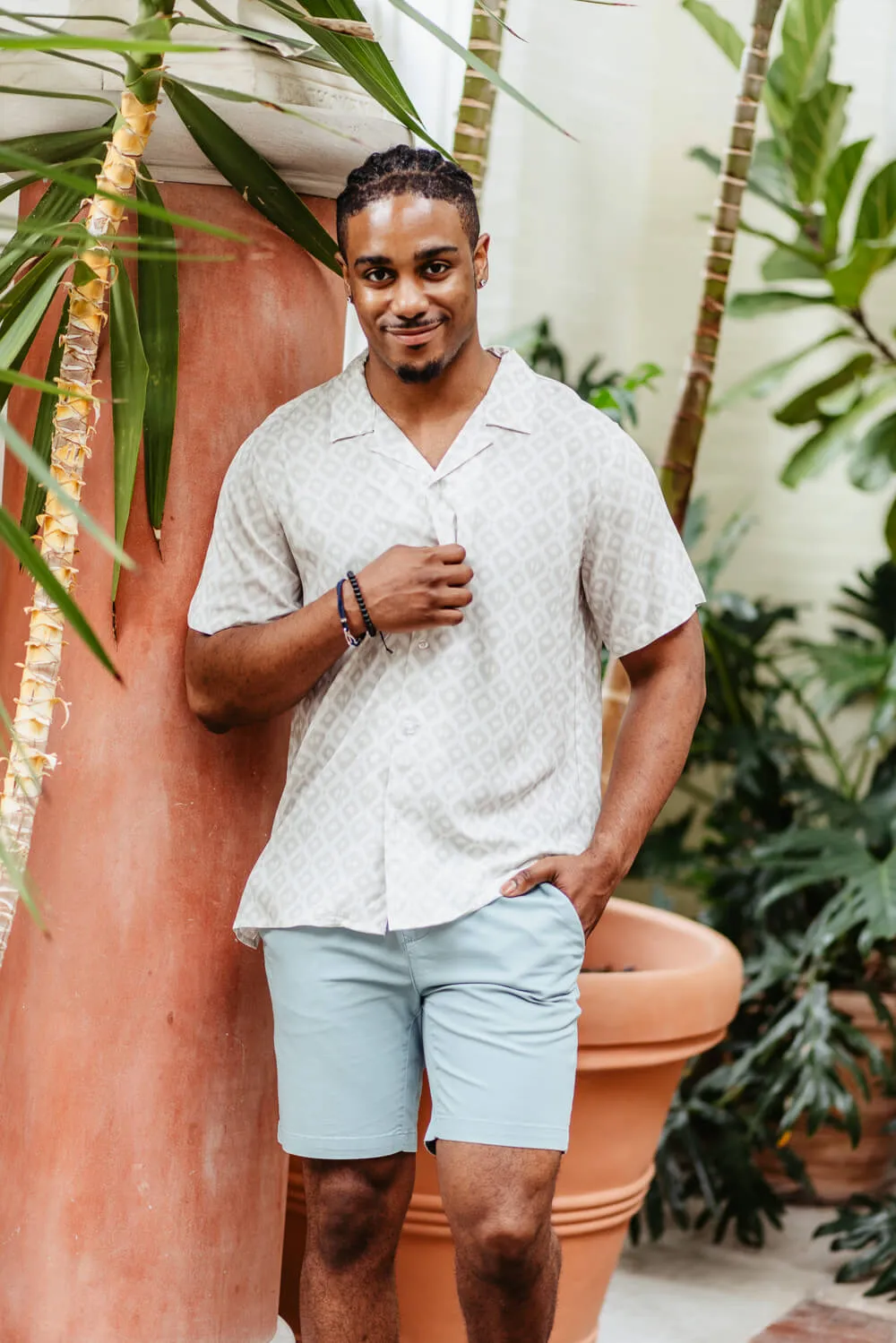 Woven Button Up Shirt for Men in Cream | 4PW7080M-CREAM sold by Glik’s