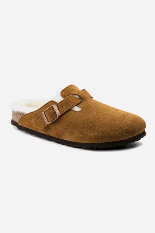 Birkenstock Boston Shearling Suede Leather Clogs for Women in Mink | 1001140 sold by Glik’s