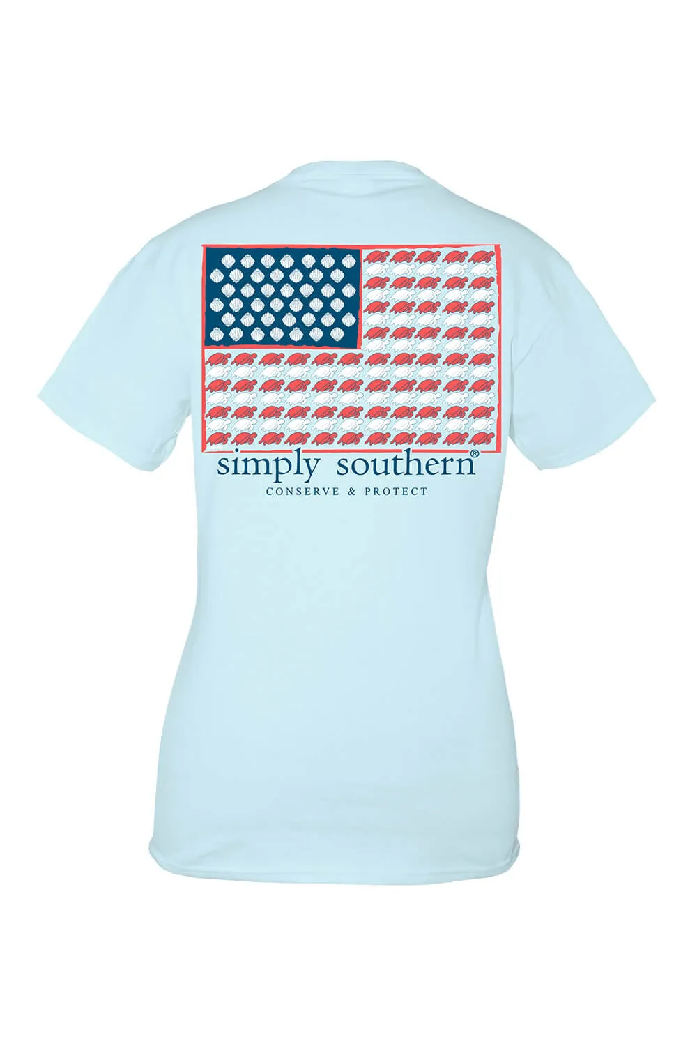 Simply Southern Turtle Flag Tracking T-Shirt for Women in Blue | TRACK-SS-FLAG-ICE sold by Glik’s product image thumbnail 3