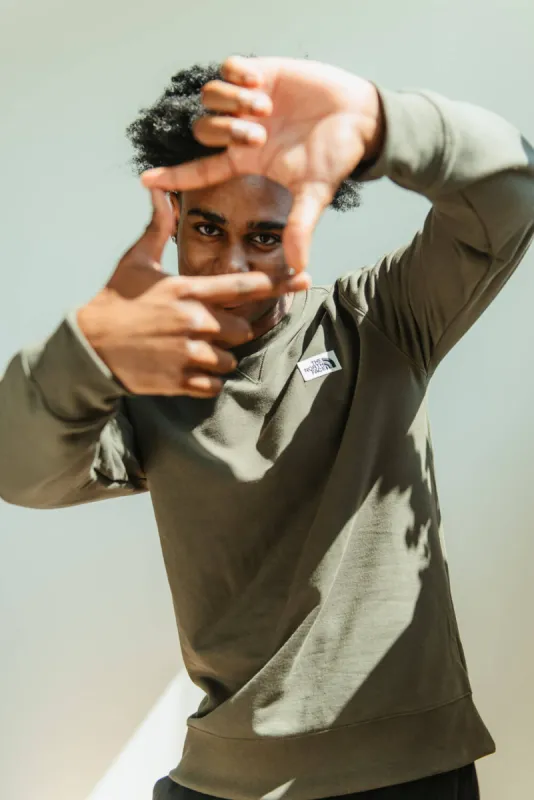 The North Face Heritage Patch Sweatshirt for Men in Green | NF0A7WXH-21L sold by Glik’s