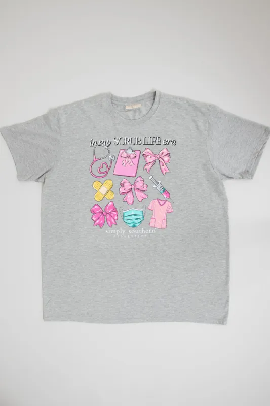 Simply Southern Plus Size Scrub Life Era T-Shirt for Women in Storm Heather Charcoal | EXT-SS-SCRUBLIFE-GRAPHITE sold by Glik’s