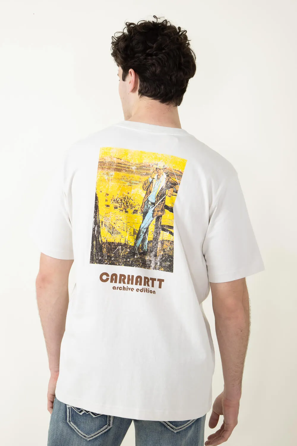Carhartt Relaxed Fit Heavyweight Pocket Farm T-Shirt for Men in Malt | 106146-W03-MALT sold by Glik’s