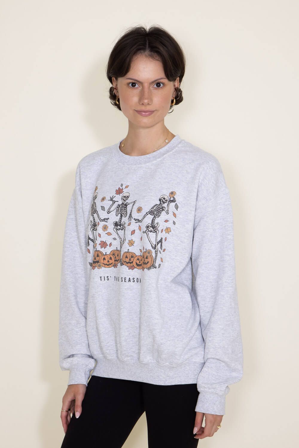 Tis The Season Skeleton Graphic Sweatshirt for Women in Grey | 5663X-OSS-ASH sold by Glik’s product image thumbnail 2