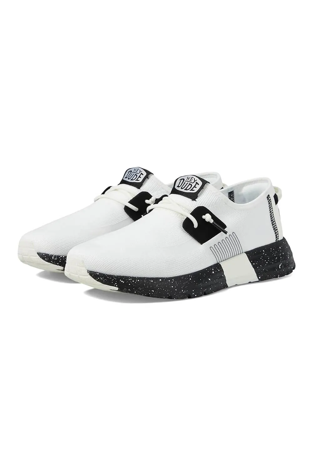 HEYDUDE Men’s Sirocco Sport Mode Shoes in Black/White | 40714-103 sold by Glik’s