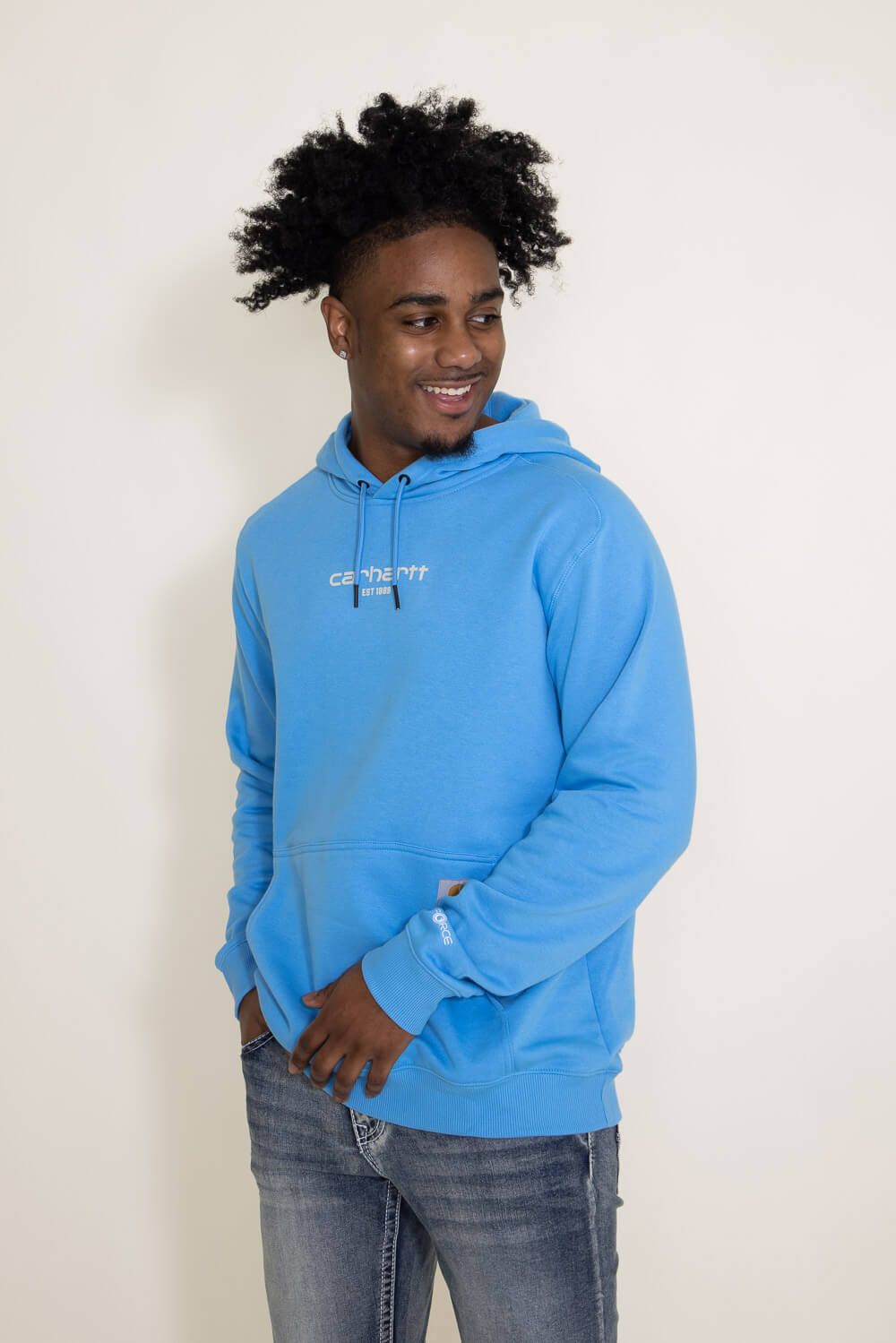 Carhartt Lightweight Hoodie for Men in Blue | 105569-HA6 sold by Glik’s product image thumbnail 2