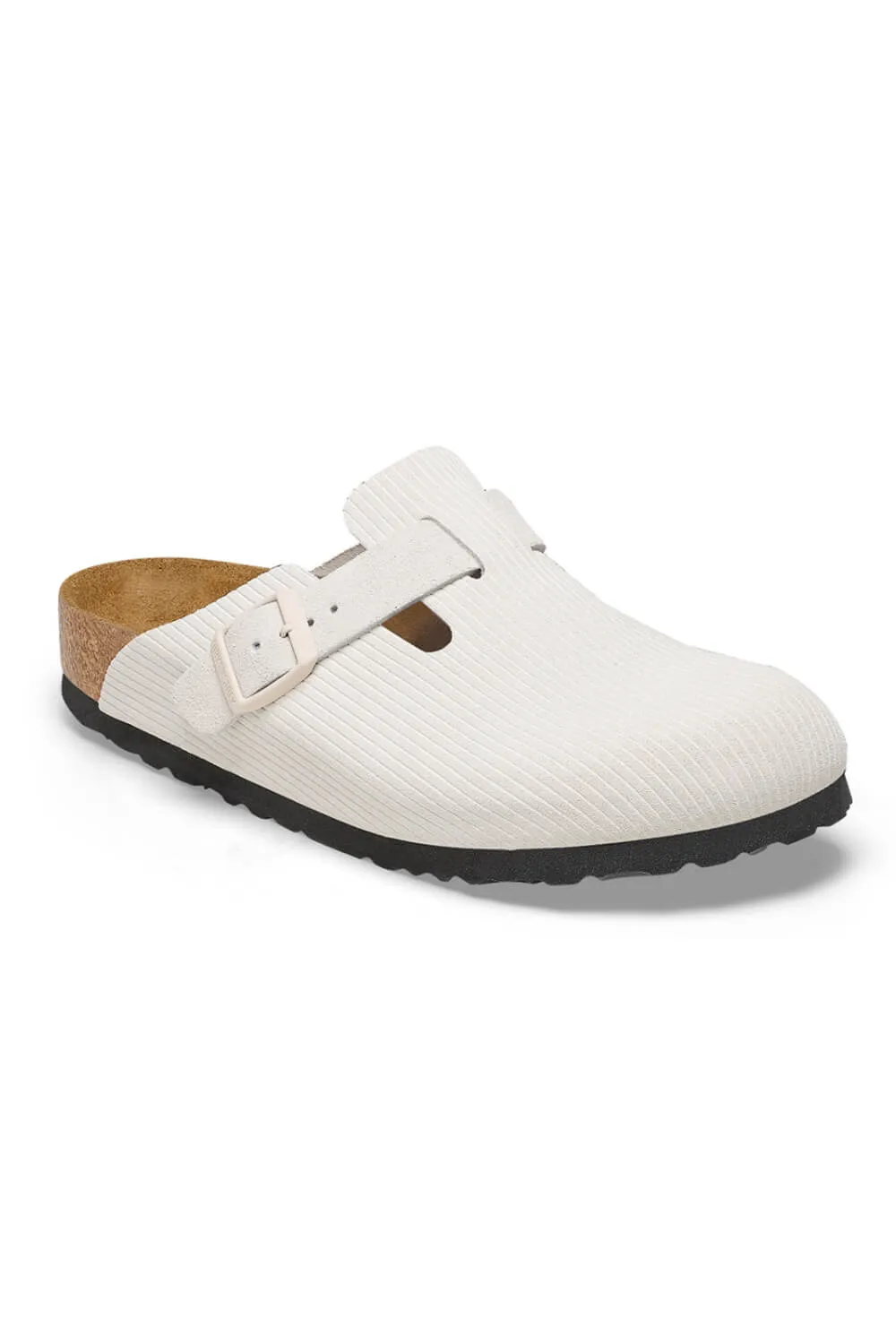 Birkenstock Boston Corduroy Suede Clogs for Women in Antique White | 1025270 sold by Glik’s