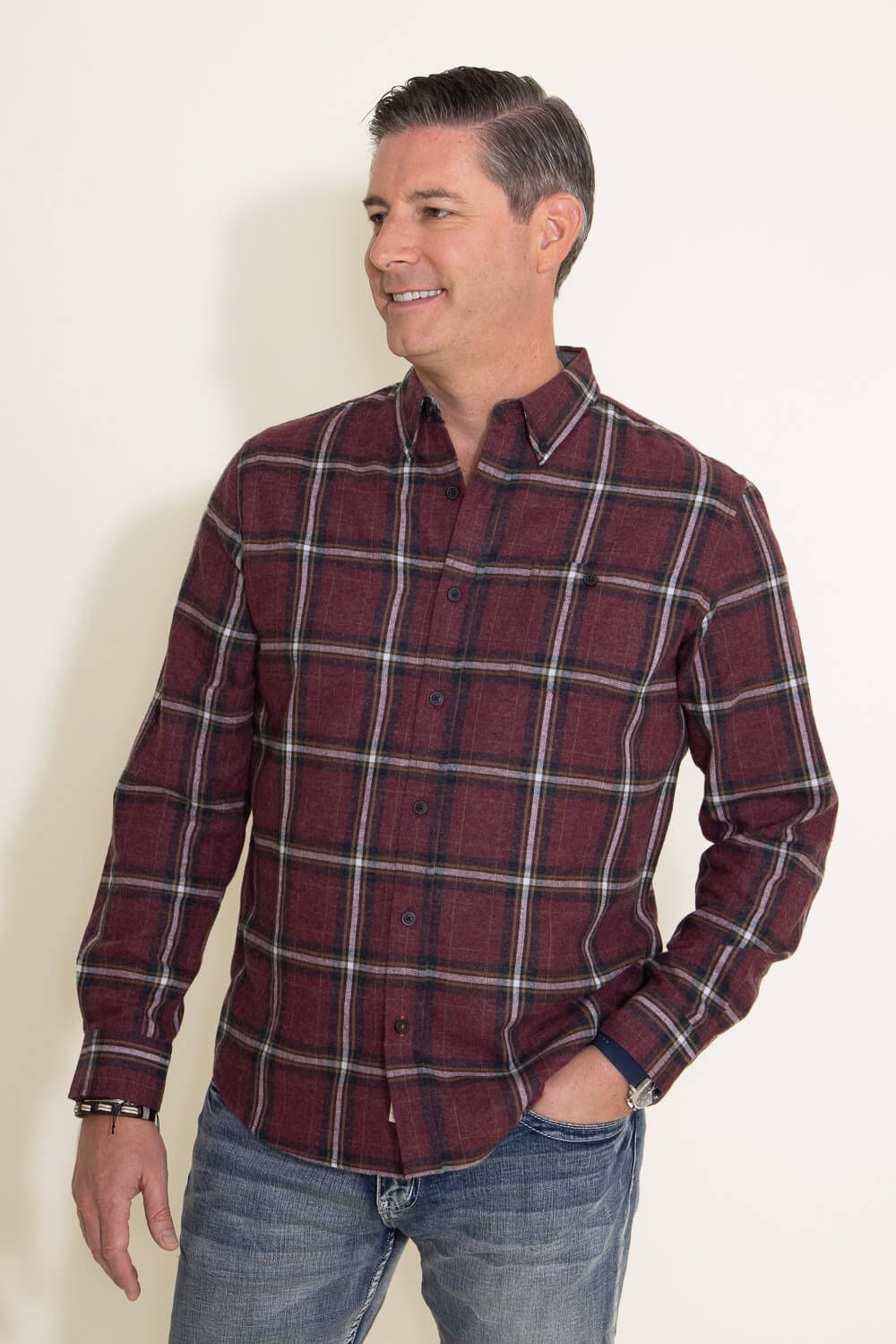 Weatherproof Vintage Flannel Shirt for Men in Dark Red | F2385572GK-CABERNET sold by Glik’s product image thumbnail 3