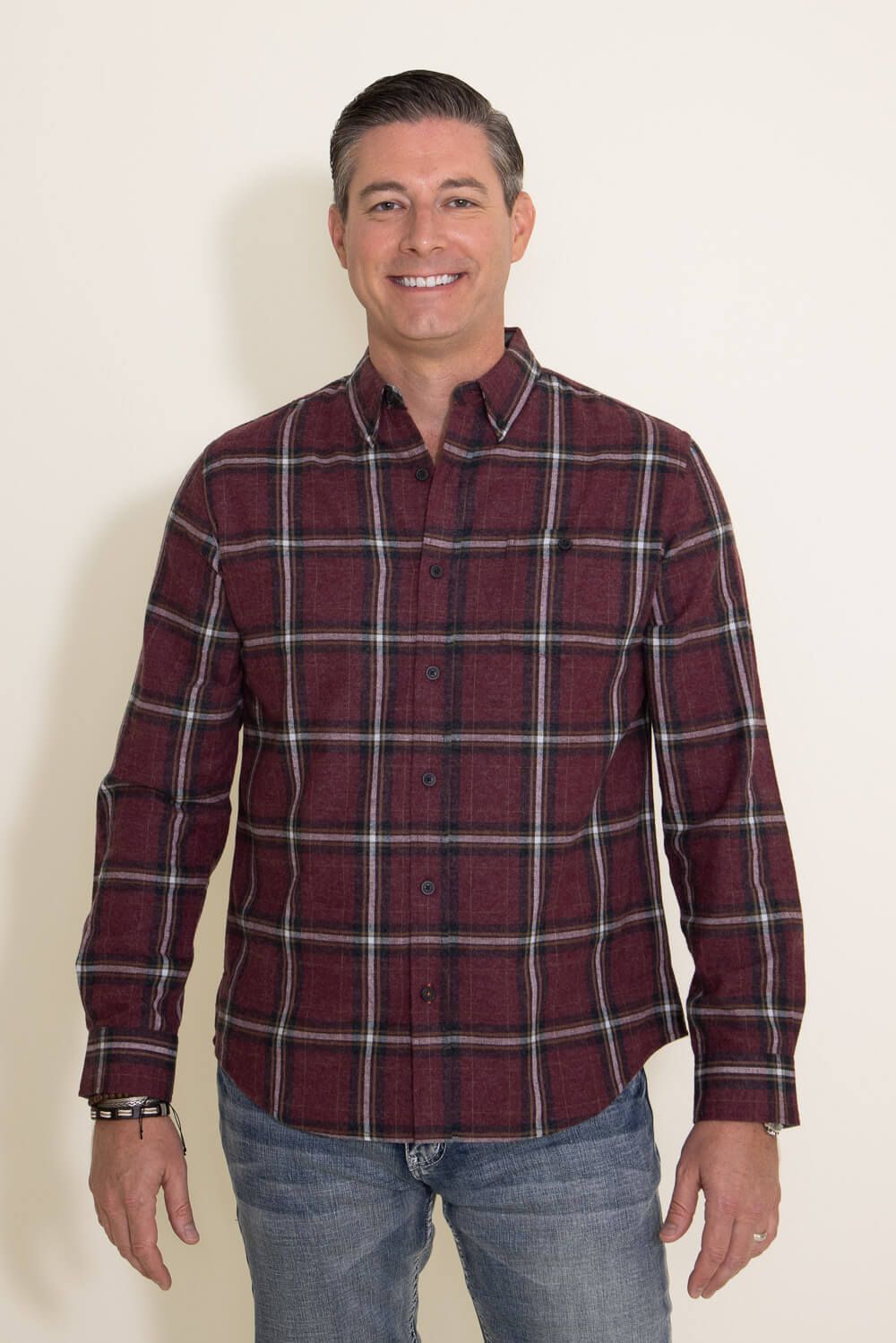 Weatherproof Vintage Flannel Shirt for Men in Dark Red | F2385572GK-CABERNET sold by Glik’s