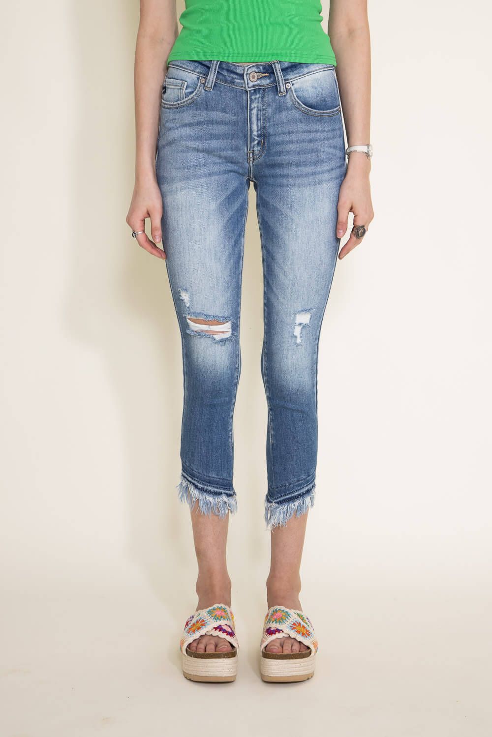 KanCan Fray Hem Mid Rise Ankle Skinny Jeans for Women | KC9228M sold by Glik’s product image thumbnail 2