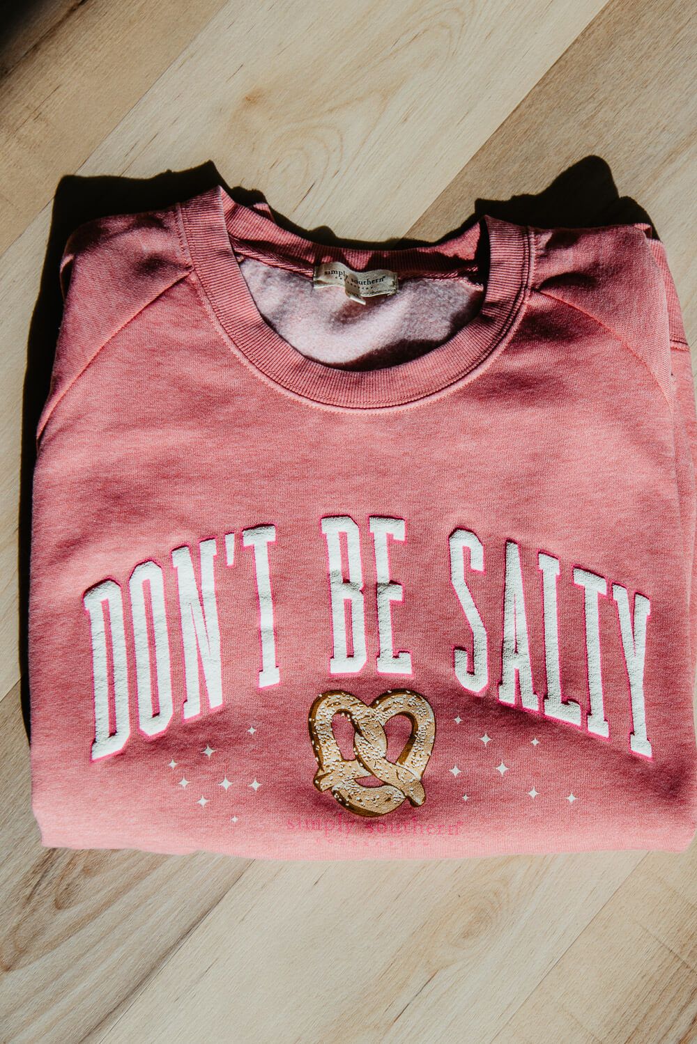 Simply Southern Plus Size Don’t Be Salty Sweatshirt for Women in Pink | EXT-CREW-SALTY-FNCYPNK sold by Glik’s