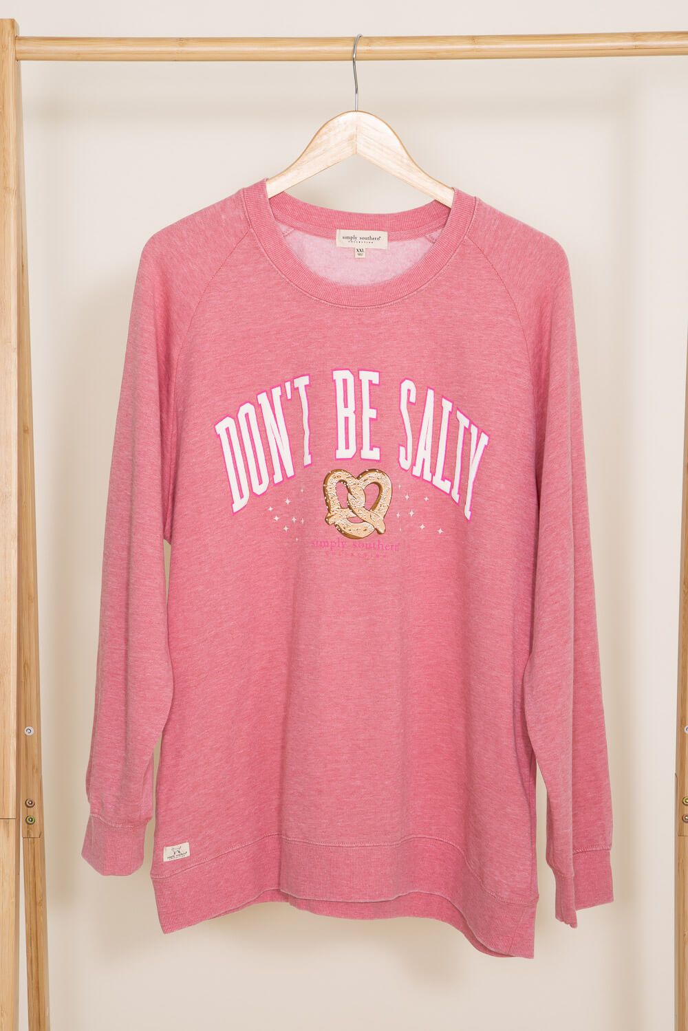 Simply Southern Plus Size Don’t Be Salty Sweatshirt for Women in Pink | EXT-CREW-SALTY-FNCYPNK sold by Glik’s product image thumbnail 2
