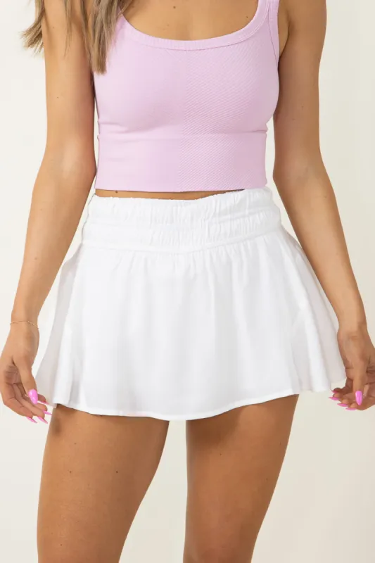 Elastic Waist Mini Skirt for Women in White | CP-11818-WHITE sold by Glik’s