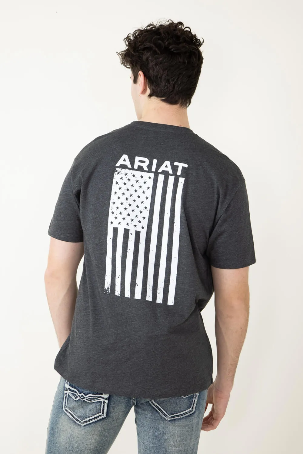 Ariat Freedom T-Shirt for Men in Charcoal Grey | 10025209-CHARCOAL sold by Glik’s product image thumbnail 3