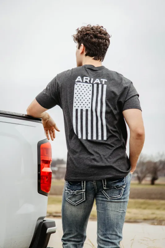 Ariat Freedom T-Shirt for Men in Charcoal Grey | 10025209-CHARCOAL sold by Glik’s