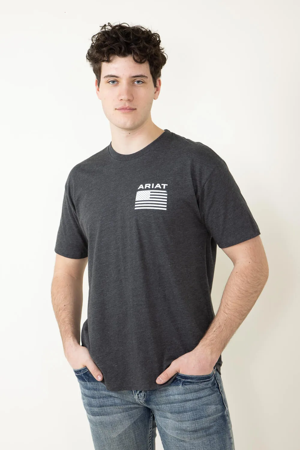 Ariat Freedom T-Shirt for Men in Charcoal Grey | 10025209-CHARCOAL sold by Glik’s product image thumbnail 2