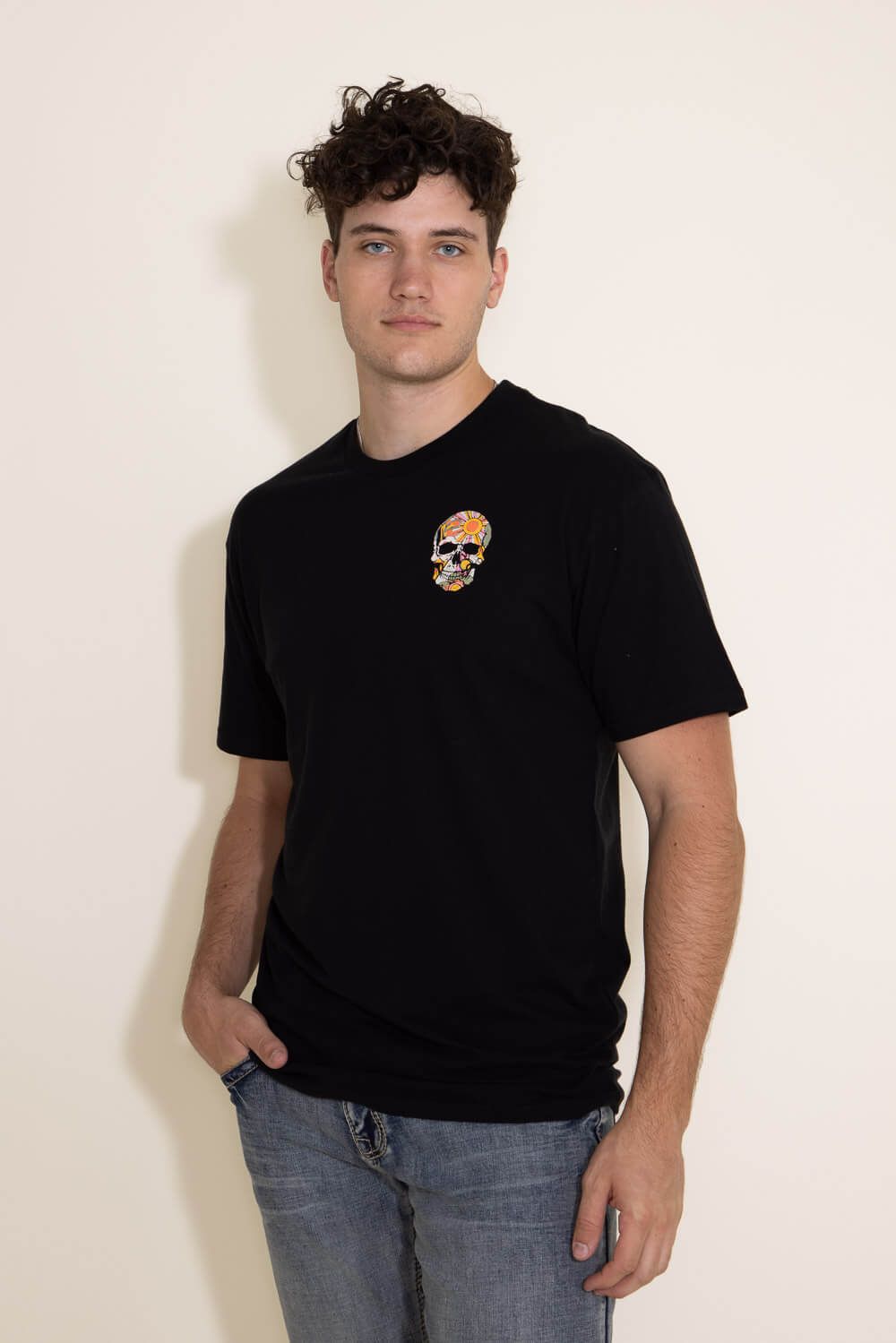 Skull Sunshine Graphic T-Shirt for Men in Black | DT1P16S-BLACK sold by Glik’s product image thumbnail 3