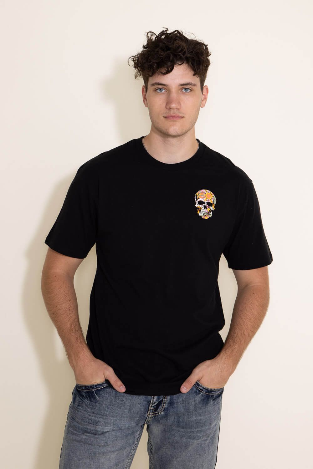 Skull Sunshine Graphic T-Shirt for Men in Black | DT1P16S-BLACK sold by Glik’s product image thumbnail 2