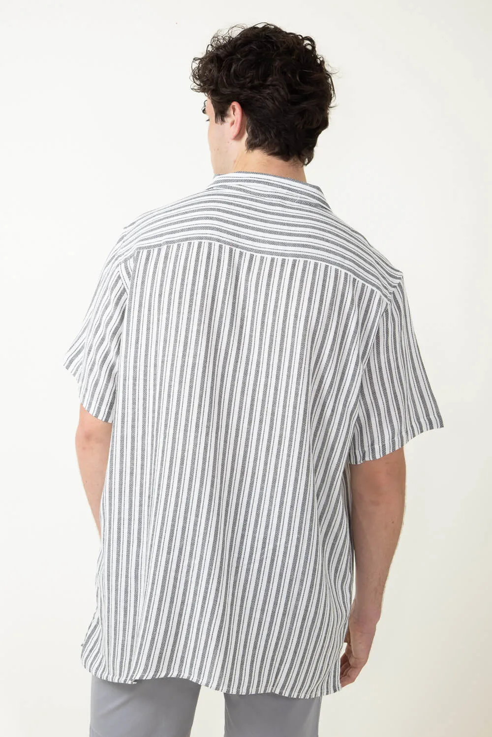 Woven Resort Button Up Shirt for Men in White | 4PW7043M-WHITE sold by Glik’s product image thumbnail 3