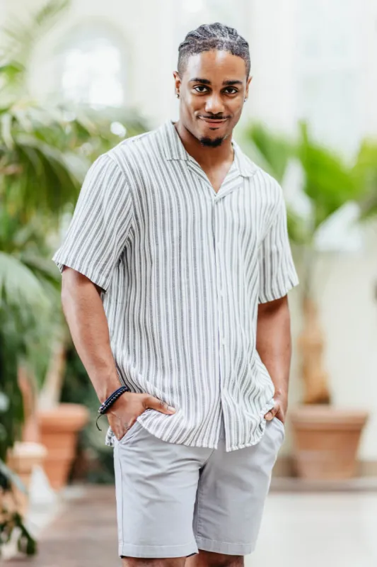 Woven Resort Button Up Shirt for Men in White | 4PW7043M-WHITE sold by Glik’s